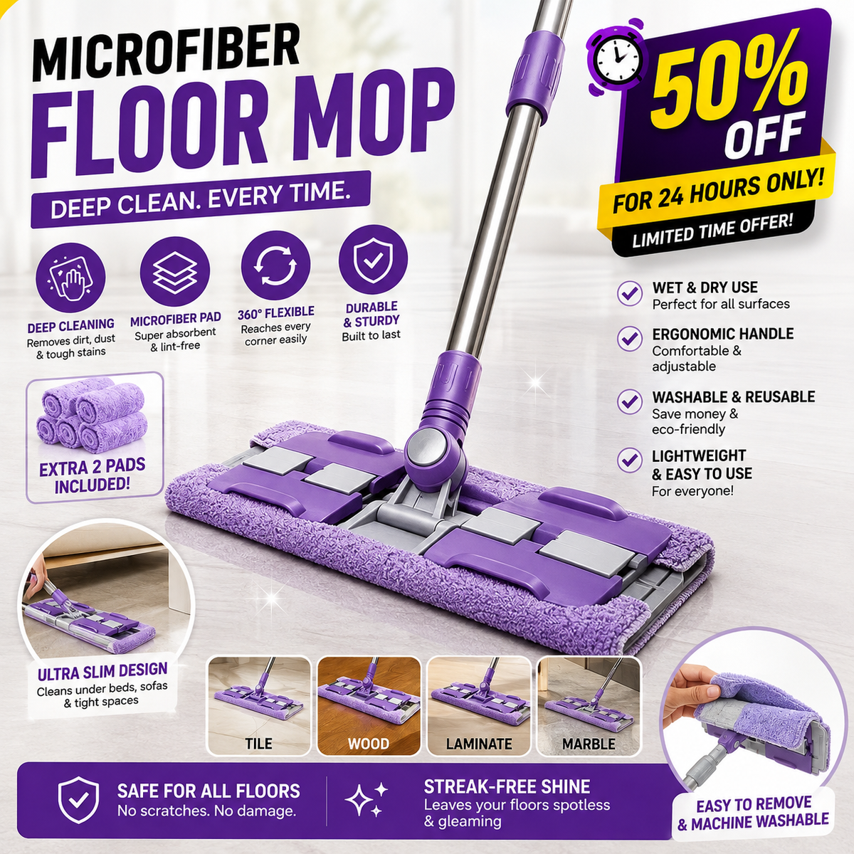 OneStop™ Microfiber Mop