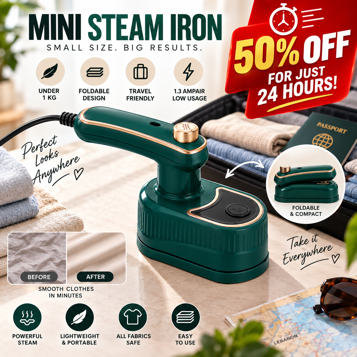 OneStop™ Portable Mini Iron